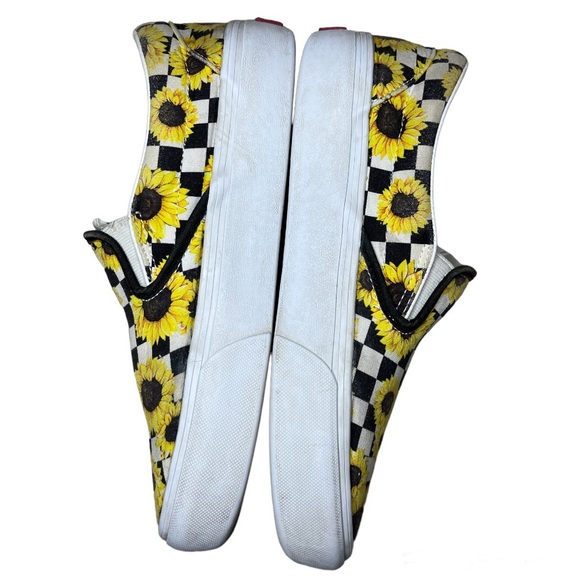 VANS Custom Checkered Sunflower Skateboard Slip one Sneakers size 9 - Picture 9 of 15